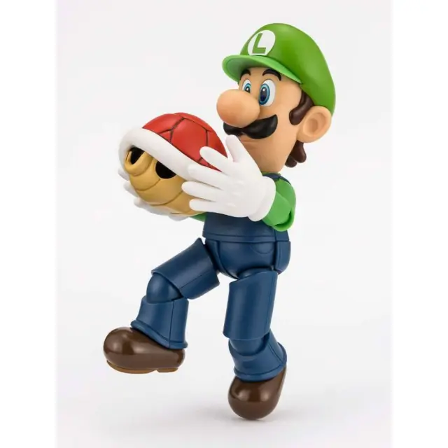 Tamashii Nations Super Mario Luigi S.H.Figuarts Συλλεκτική Φιγούρα Δράσης 11cm με Αρθρώσεις, Red Shell, Brick Block + Βάση 3
