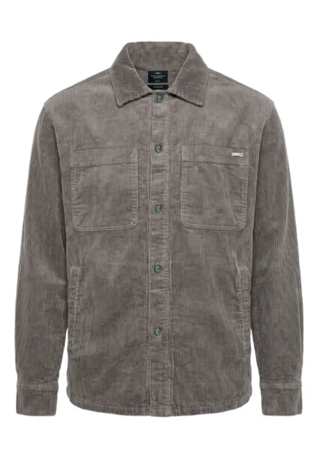 Funky Buddha ανδρικό κοτλέ overshirt με τσέπες FBM014-035-05-2