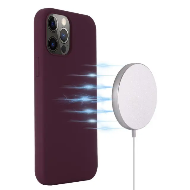 Back Cover Σιλικόνης MagSafe για iPhone 12 Pro Max - Wine Red OEM