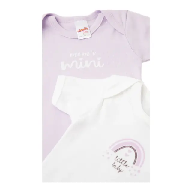 Minerva Βρεφικό Φορμάκι Κορίτσι Mom's Mini - Διπλό Πακέτο, Χρώμα Λευκό-Λιλά 3
