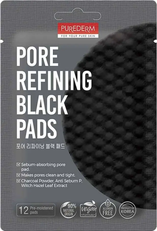 Purederm Pore Refining Black Pads Δίσκοι Καθαρισμού Πόρων Προσώπου 12τμχ