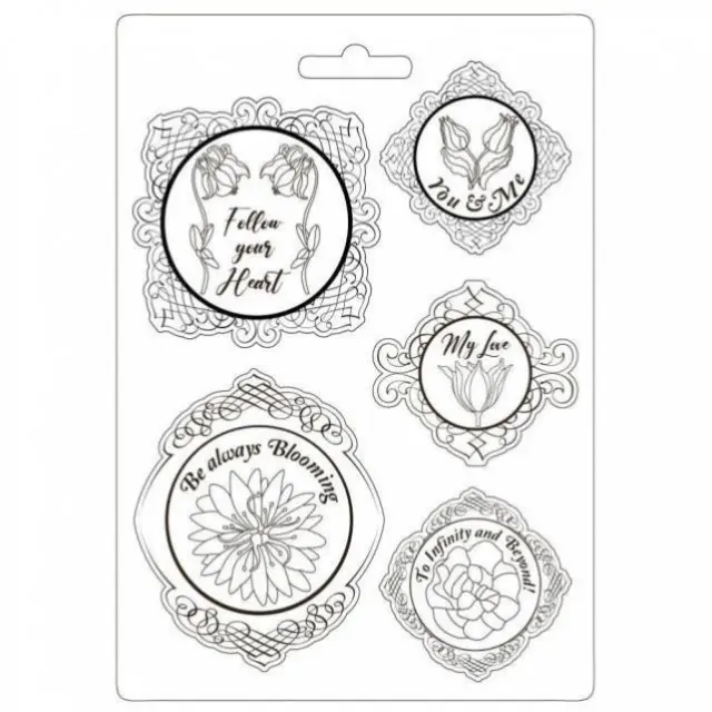 Εύκαμπτο Καλούπι για Σαπούνι-Γύψο - 21x29.7cm - Romantic Garden House Frame with Flowers