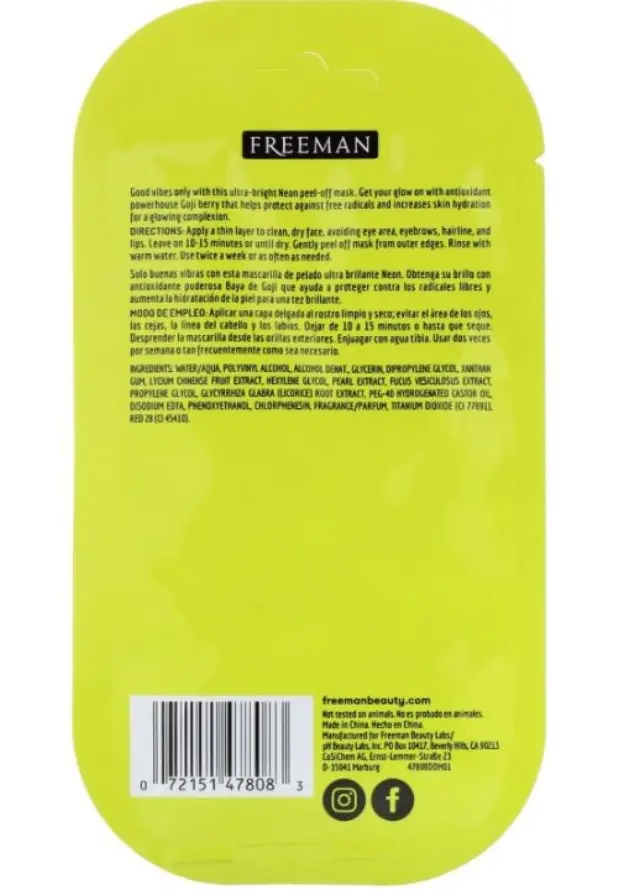 Freeman Neon Vibes Get Lit Illuminating Goji Berry Peel-Off Mask 10ml 2