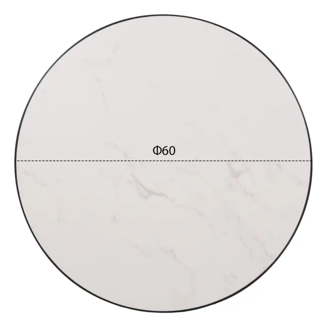ΕΠΙΦΑΝΕΙΑ ΤΡΑΠΕΖΙΟΥ SINTERED STONE FB96652.02 WHITE MARBLE--ΠΛΑΙΣΙΟ ALU ΜΑΥΡΟ Φ60εκ. 2