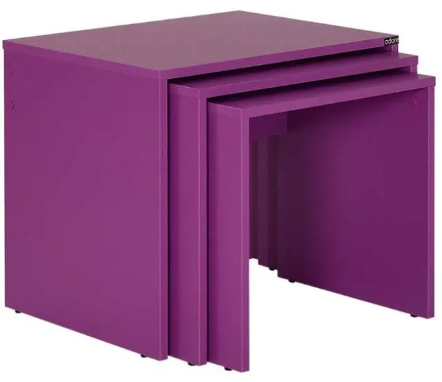 Σετ τραπεζάκια Ζιγκόν SHP-103-UU Μοβ 55x47x40cm
