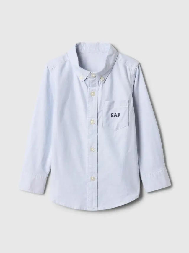 Μπλε babyGap Logo Oxford Πουκάμισο BLEACH BLUE
