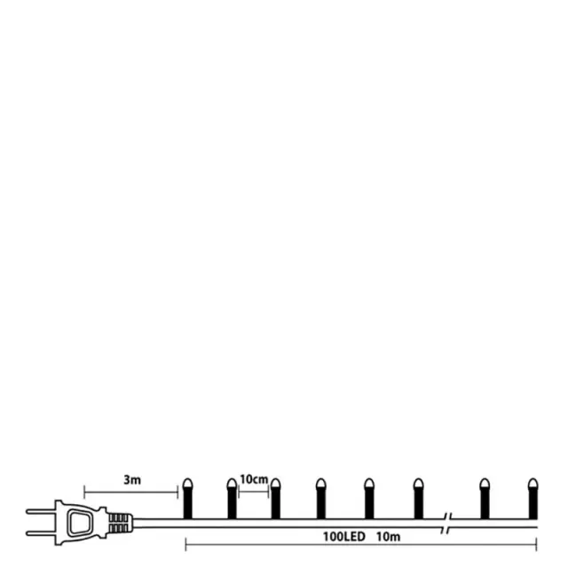 100 Led COPPER 10m Με Μετασχηματιστή IP44 Θερμό Φως 2