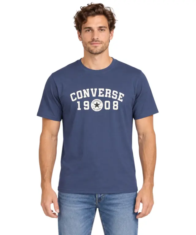 Converse - Ανδρικό T-Shirt Standard Fit CVM6T547-410 Μπλε - S 2