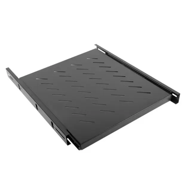 Lanberg Sliding Shelf for 19" Rack Cabinets 1U 463X550mm Max Load Capacity 60kg Black (AK-1007-B)