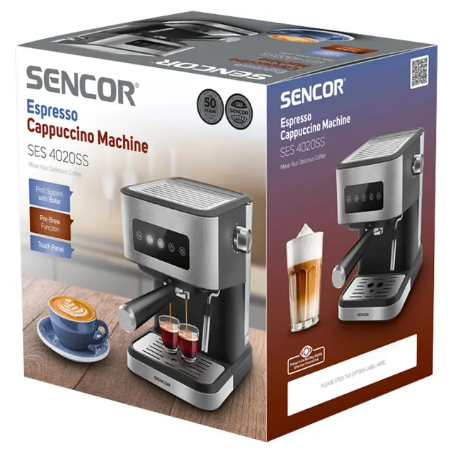 Μηχανή Espresso 20Bar 1.5lt Sencor SES 4020SS Ασημί 2