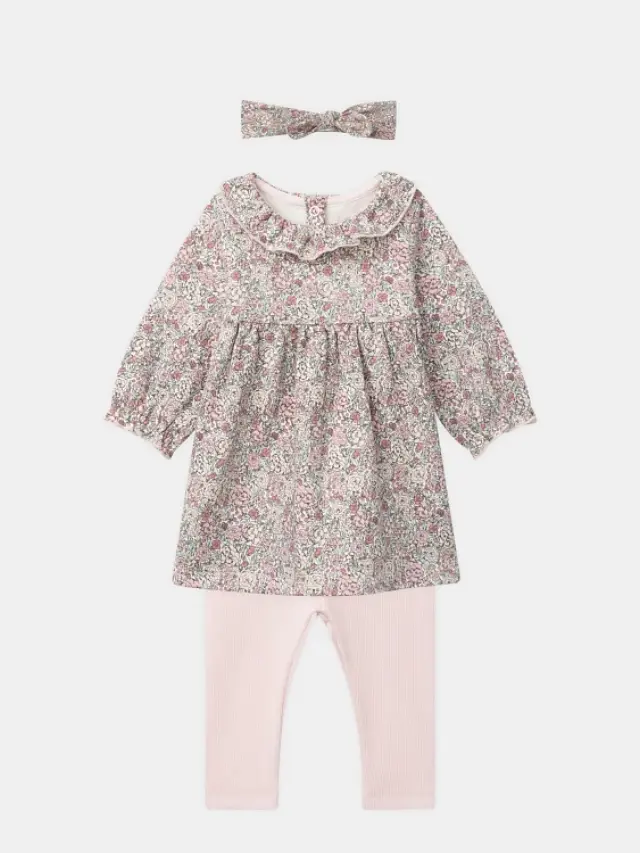 Βρεφικό Σετ για Κορίτσια Pink Florals ΡΟΖ