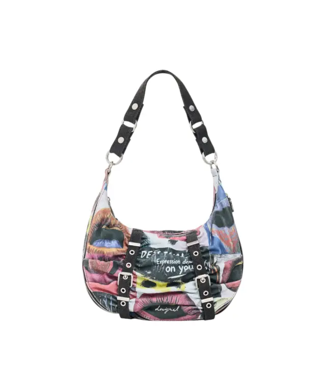 Desigual - Γυναικεία Τσάντα Ώμου Scratched Blue Calgary 26WAXA31-5016 Πολύχρωμο