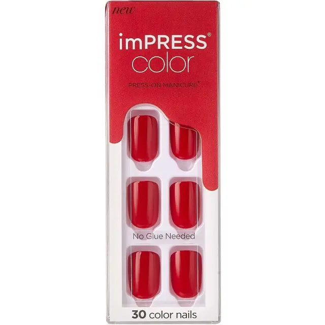 KISS Impress Color Press-On Manicure | Απόχρωση Reddy or Not