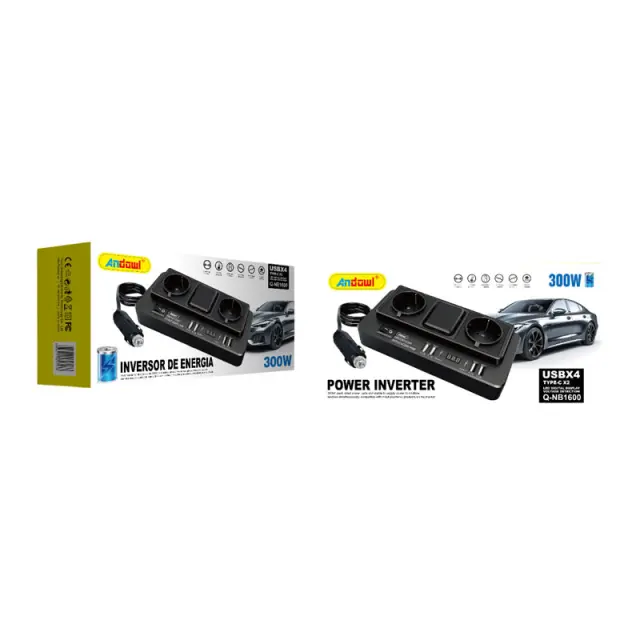 Andowl Μετατροπέας Φορτιστής αυτοκινήτου Q-NB1600 - Power Inverter 075966