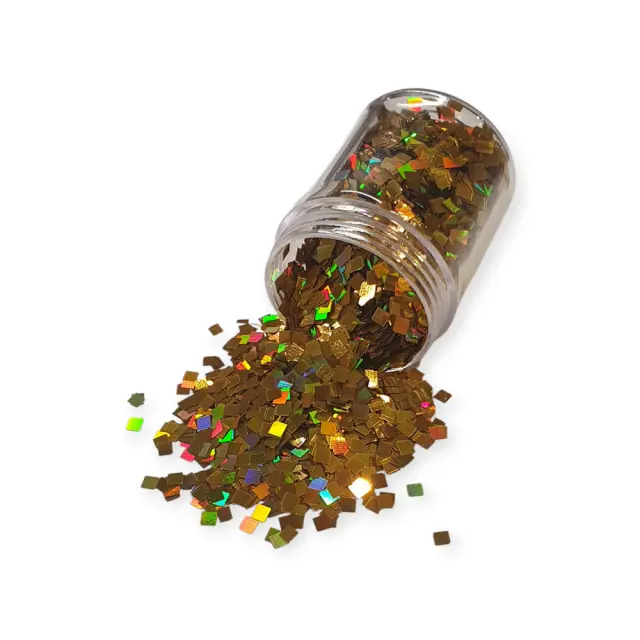 Chunky glitter τετράγωνο ιριδίζον 20gr, Χρυσό