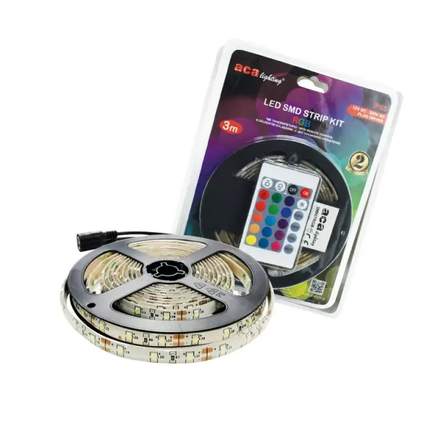 ΛΩΡΙΔΑ LED SMD KIT 12V DC 3M RGB IP65 10mm ΤΗΛΕΧΕΙΡΙΣΤΗΡΙΟ PLUG DRIVER / 3MKITRGB