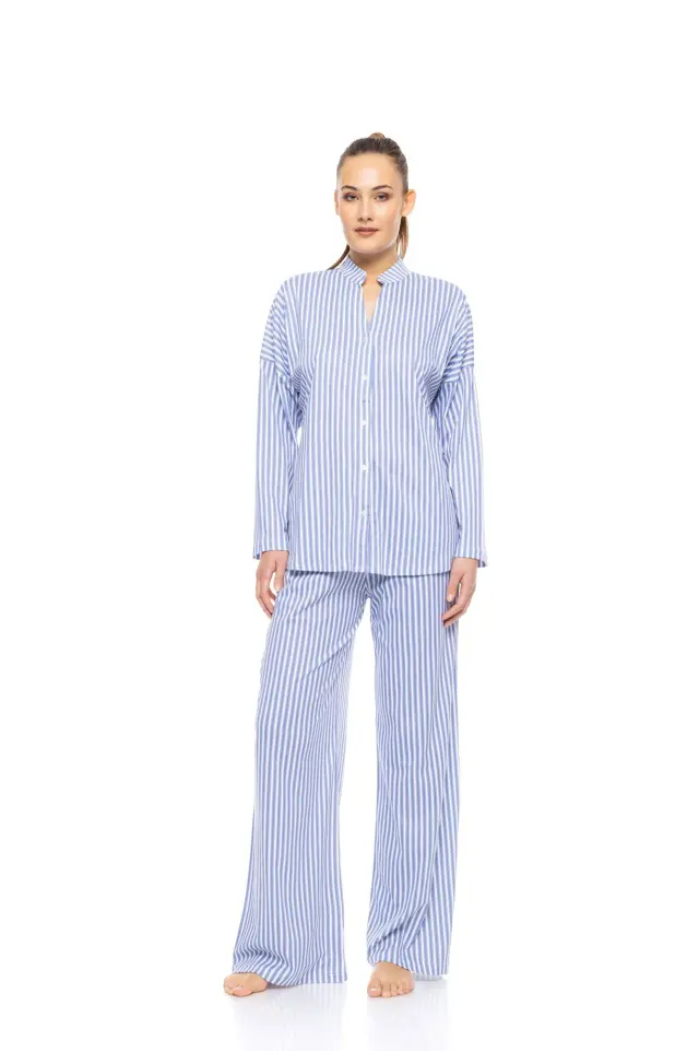 W1738 - Type - PYJAMA BUTTONED CALMING STRIPES - XL
