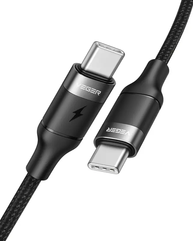 Veger CC02 - Braided USB 2.0 Cable USB-C male - USB-C male Μαύρο 1.5m
