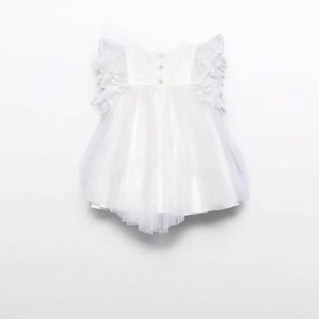 Baby 6 μηνών έως 4 ετών Φόρεμα τούλι κέντημα δαντέλα κρεμ 3