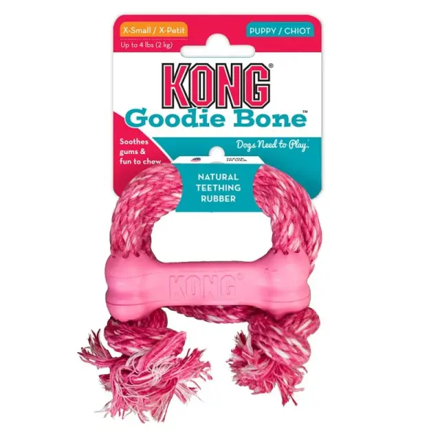 Kong Puppy Goodie Bone Παιχνίδι Σκύλου με Σχοινί XSmall 3