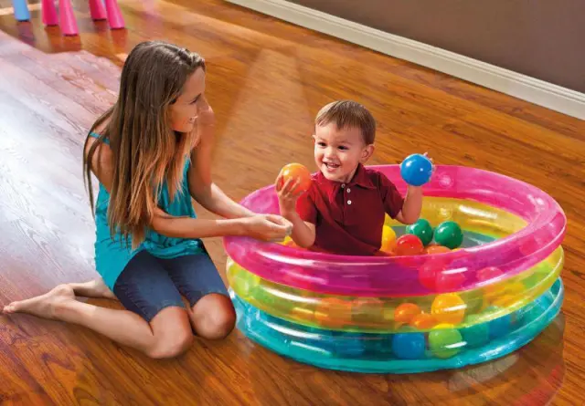 Intex Classic 3-Ring Baby Ball Pit Φουσκωτή Παιχνιδοπίστα Με 50 Μπάλες 86x25εκ, 1-3 Χρ. 3