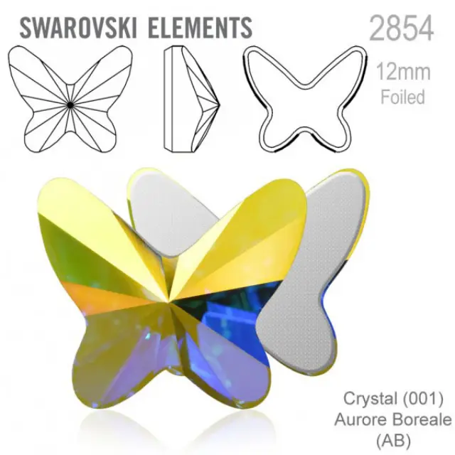 Swarovski 2854 Butterfly Crystal AB 12x10mm - 2τεμ