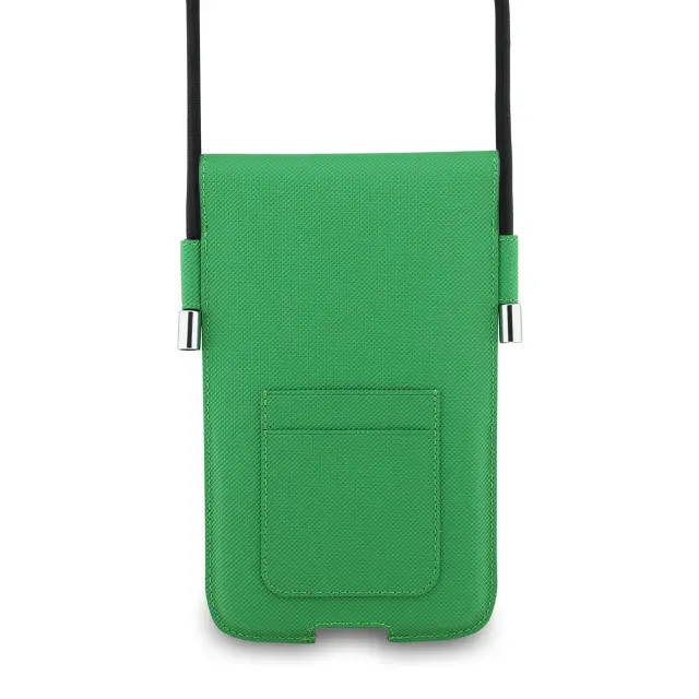 Lacoste PVC Iconic Petit Pique Metal Logo Phone Pouch XL Green 2