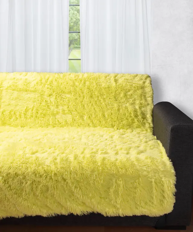 Διακοσμητικό μαλλιαρό ριχτάρι 5336 (145cm x 195cm) Lime - -