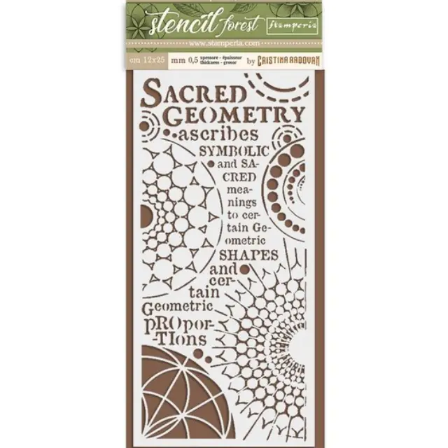 Thick Stencil 12x25cm, Stamperia, Forest sacred geometry