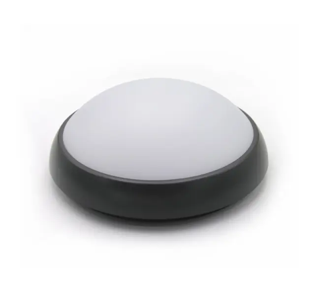 LED ΠΛΑΦΟΝΙΕΡΑ PC ΣΤΡΟΓΓΥΛΗ Φ213mm 9W 4000K IP65 ΓΡΑΦΙΤΗΣ
