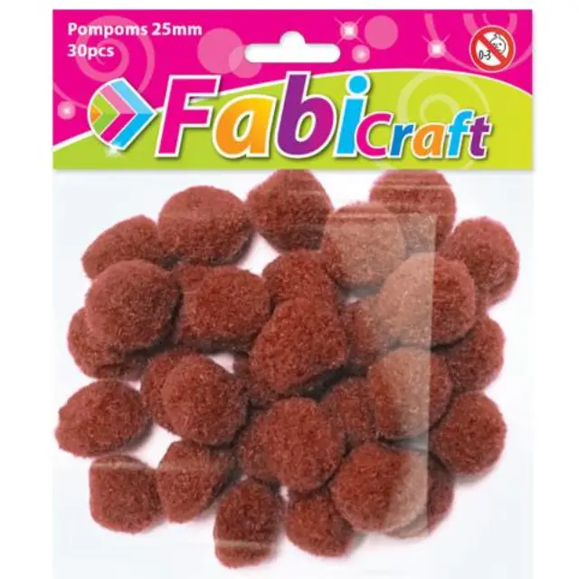 Pompoms Fabi 2.5cm 30τεμ Καφέ