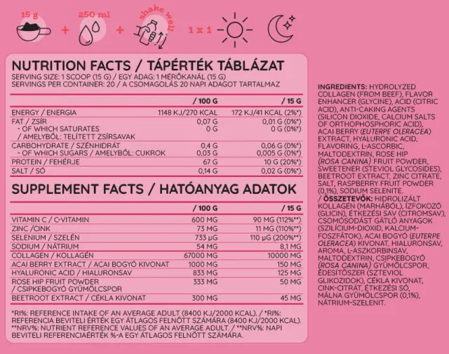 Nutriversum Collagen Heaven Raspberry with stevia, 300 g 2