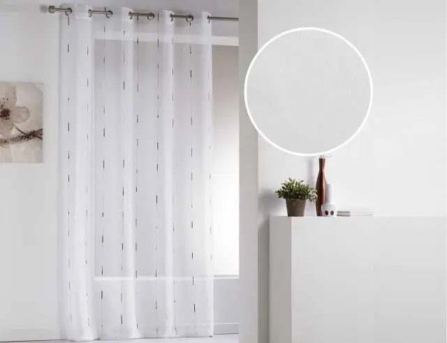 Κουρτίνα Χαμηλής Σκίασης Chenille Douceur d'intérieur με κρίκους και διαστάσεις 140x260cm 1624896 2