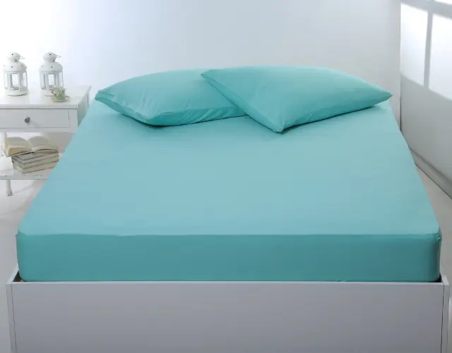 Σεντόνι με λάστιχο jersey (180cm x 200cm + 35cm) sea green - -