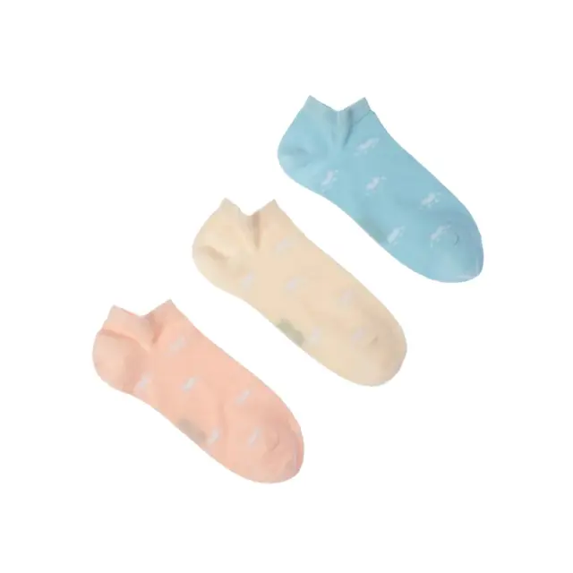 FMS Γυναικείες Κάλτσες Sneaker Paw - 3 Ζεύγη, Χρώμα Light Blue-Pearl-Peach - ONESIZE