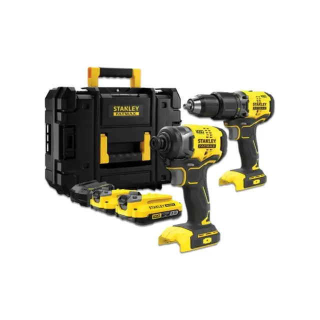 Stanley SFMCK461D2T-QW - Σετ V20 Fatmax® Με Κρουστικό Δραπανοκατσάβιδο & Παλμικό Κατσαβίδι Brushless μαζί με 2 Μπαταρίες 2Ah , Φορτιστή και ανθεκτική θήκη μεταφοράς.