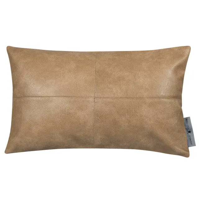 Διακοσμητικό Μαξιλάρι 30x50 Με Γέμιση Essential Greenwich Polo Club 3986 Khaki Faux Leather