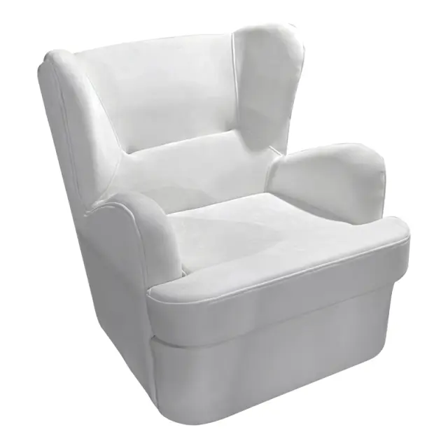 Πολυθρόνα Regalo pakoworld βελούδο σε λευκή απόχρωση 75x88x85εκ