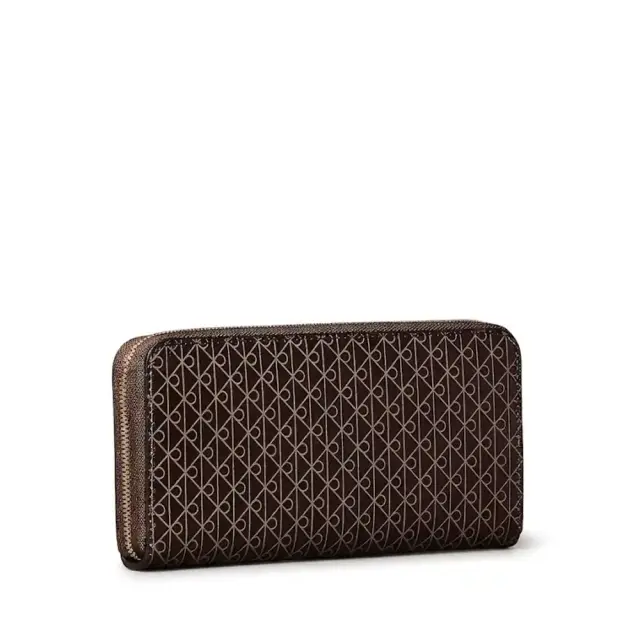 Calvin Klein Monogram Μεγάλο Γυναικείο Πορτοφόλι Καφέ 2