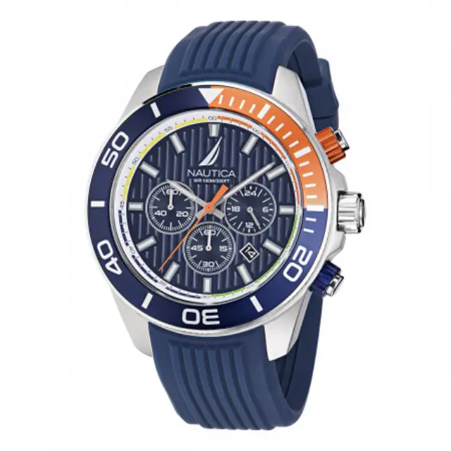 Nautica One Chrono, Men's Watch, Blue Silicone Strap NAPNOF302