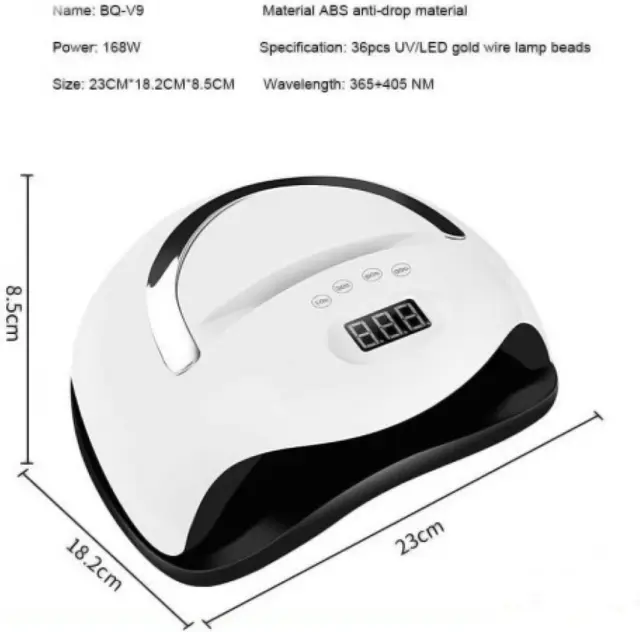 Blueque BQ- V9 επαγγελματικό φουρνάκι νυχιών Uv Led 168W ΑΣΠΡΟ