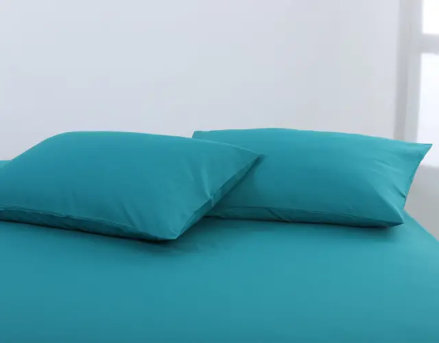 Βαμβακερό σετ μαξιλαροθήκες essentials (52cm x 72cm ) teal blue - -