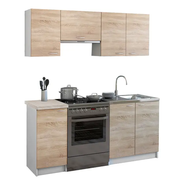 Σύνθεση κουζίνας Maurice μελαμίνη SONAMA-λευκό 180x29,2-46εκ.