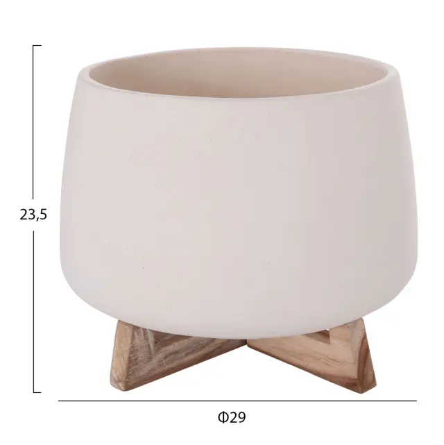 ΓΛΑΣΤΡΑ ΕΣ.ΧΩΡΟΥ FB94674.02L ΛΕΥΚΟ FIBER CEMENT--TEAK ΒΑΣΗ 29x29x23,5Υεκ. 2