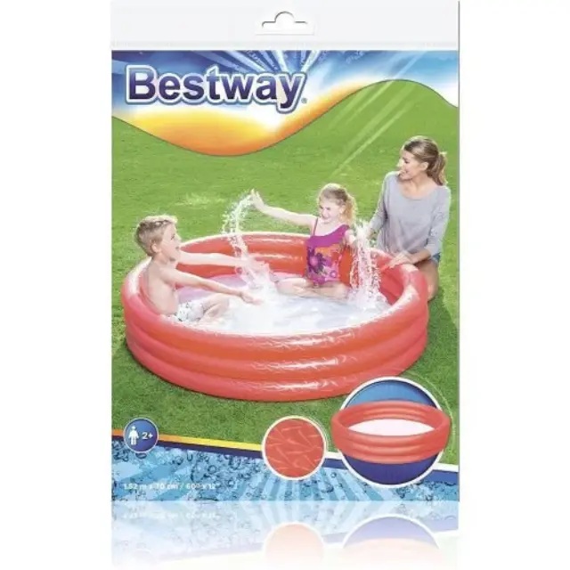 Πισίνα Globo Bestway Παιδική Πισίνα PVC Φουσκωτή 152x152x30εκ. Κόκκινη 2