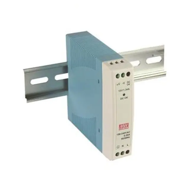 AC-DC Industrial DIN rail power supply; Output 24Vdc at 0.42A; plastic case 10W