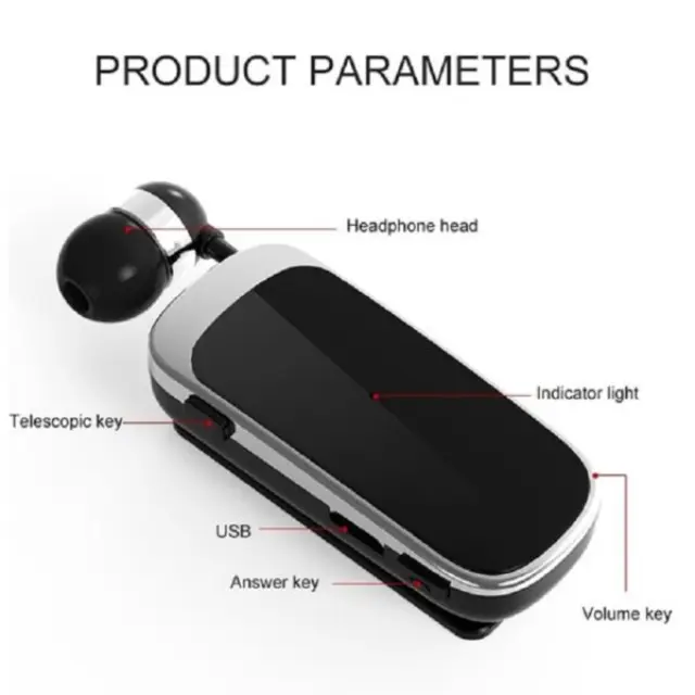 Ακουστικό bluetoοth handsfree K52 clip-on mini headset 2