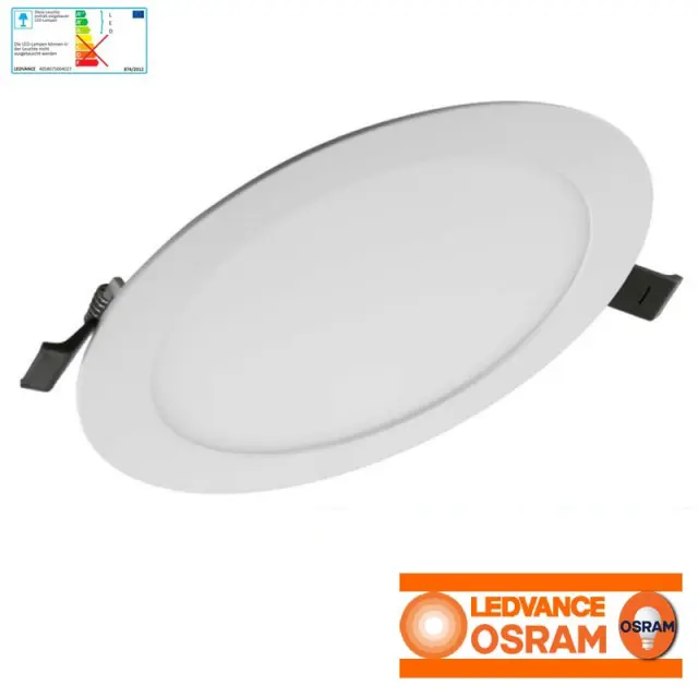 Πάνελ SLIM ALU OSRAM LEDVANCE 22W Στρογγυλό Χωνευτό Λευκό 3000K Θερμό Λευκό 3