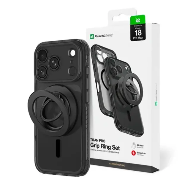 Amazingthing Θήκη Κινητού iPhone 18 Pro Max Titan Pro Lens Ring Set MagSafe Black