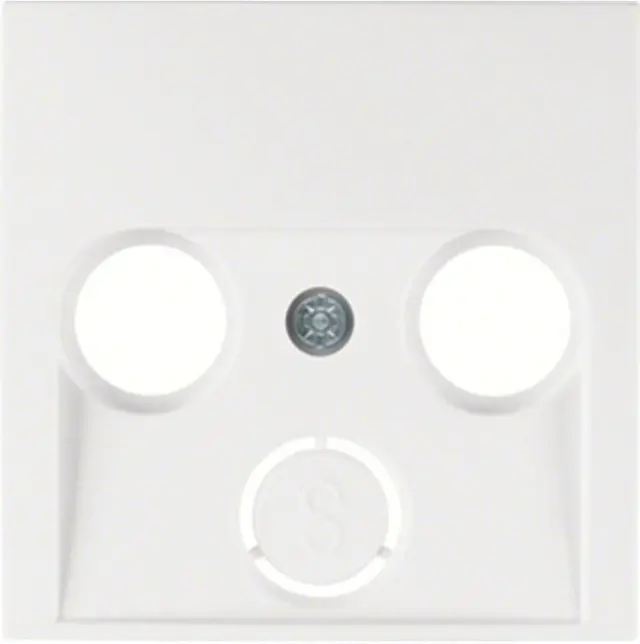 Centre plate for aerial soc. 2-/3hole, S.1/B.3/B.7, p. white glossy